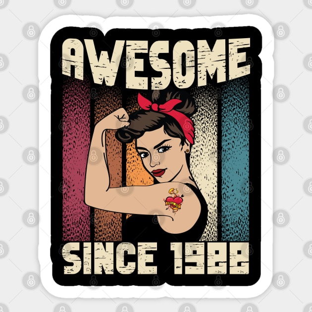 Awesome since 1988,34th Birthday Gift women 34 years old Birthday Sticker by JayD World